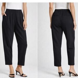 Nili Lotan Women's Elastic Waist Tapered Pants Black Size Medium